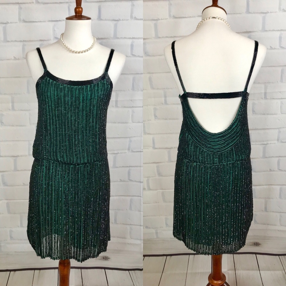 P A R K E R : Beaded Gatsby-Esque Mini Dress - Picture 3 of 8